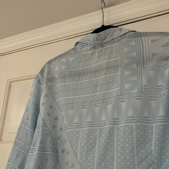 Chico’s Size 3 3/4 Sleeve Lightweight‎ Button Down Blouse Blue White Chicos XL - Picture 10 of 10